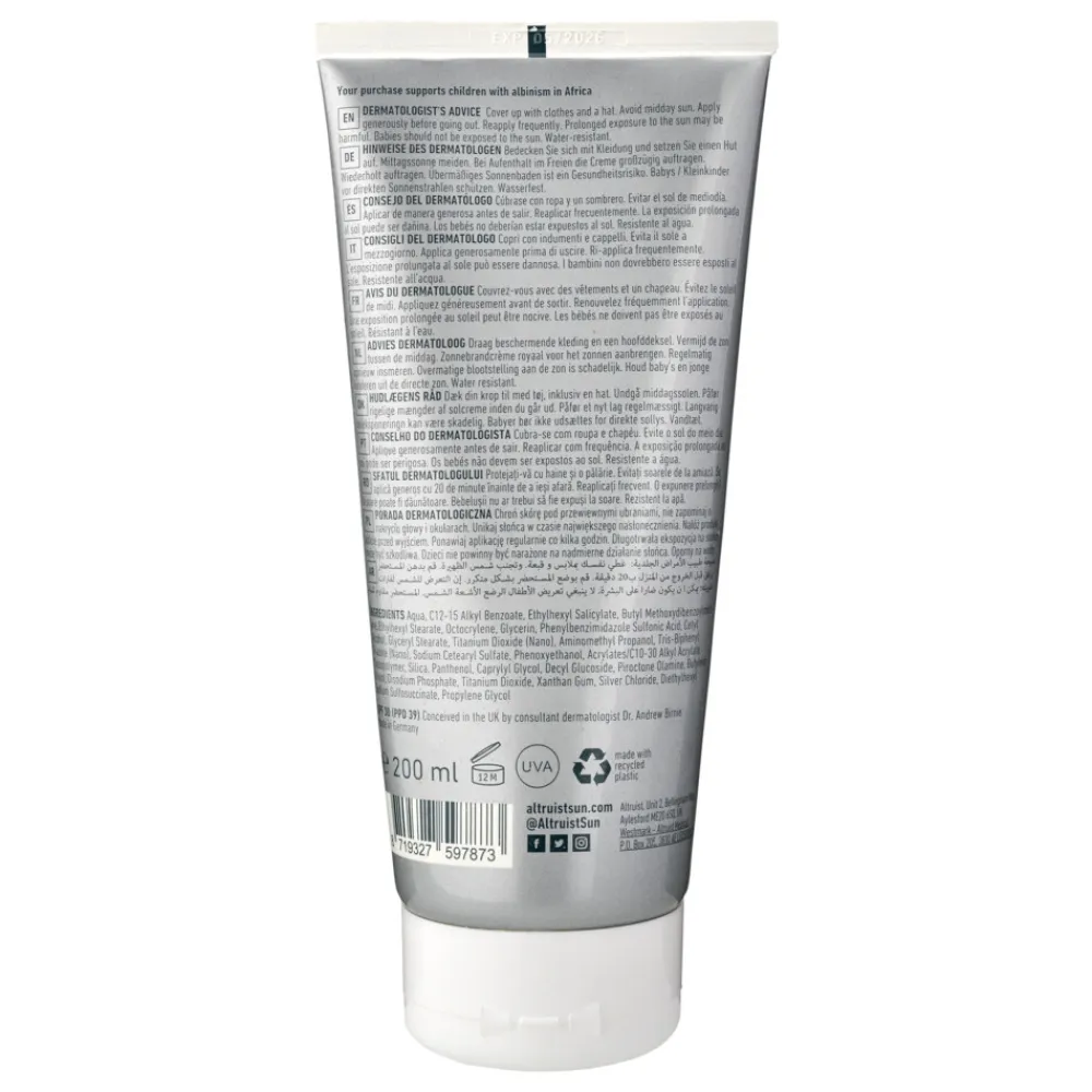 Altruist Zonnebrand Crème SPF 30 200 ml