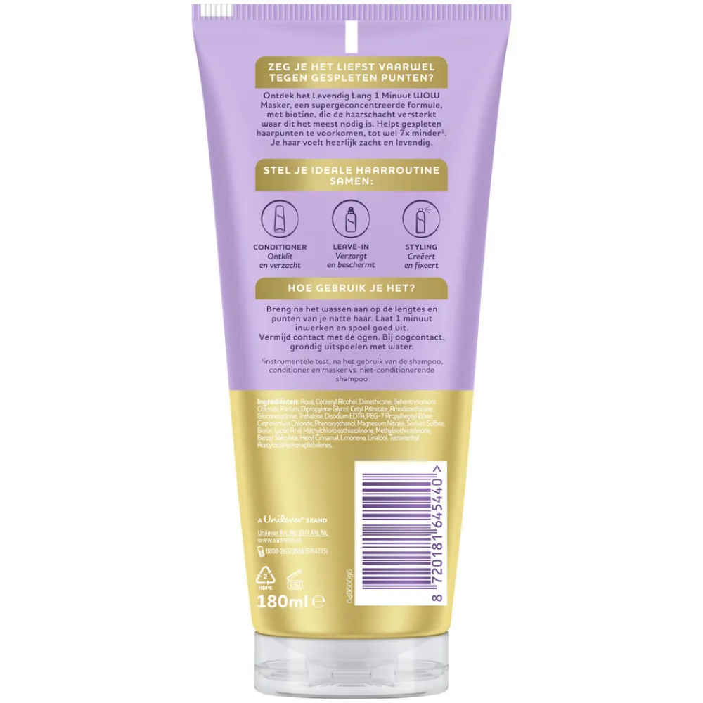 Andrélon WOW Masker Levendig Lang 180 ml