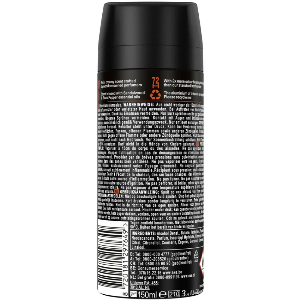 Axe Deodorant Bodyspray Copper Santal 150 ml