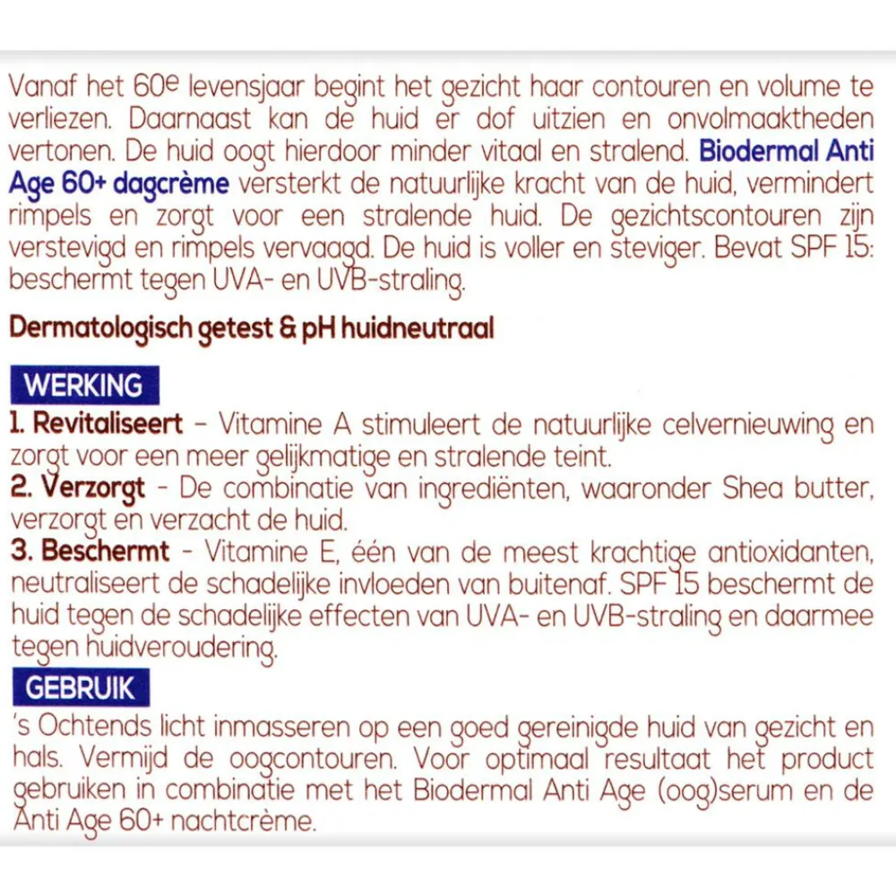 Biodermal Dagcrème Anti-Age 60+ 50 ml