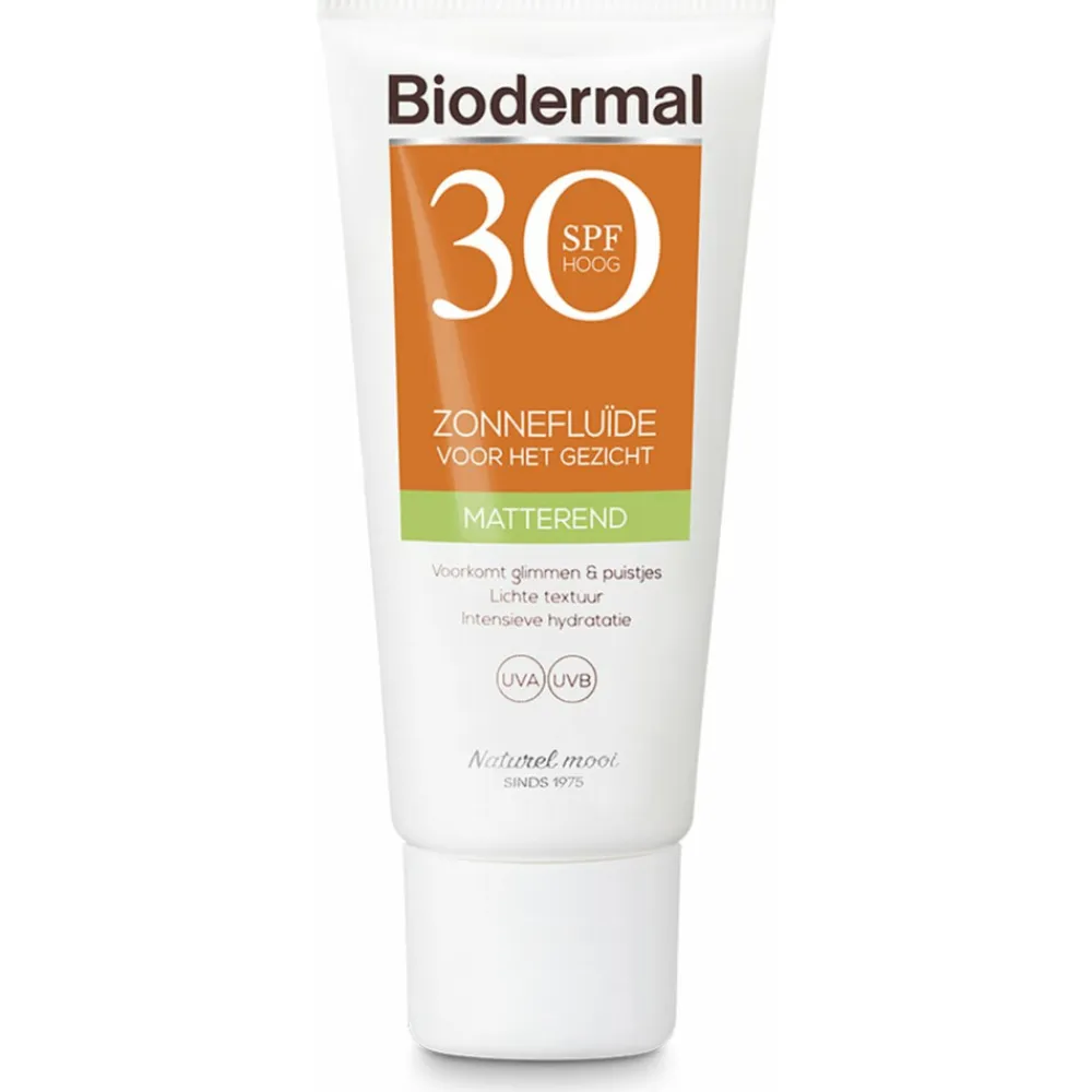 Biodermal Zonnefluïde Gezicht Matterend SPF 30 40 ml