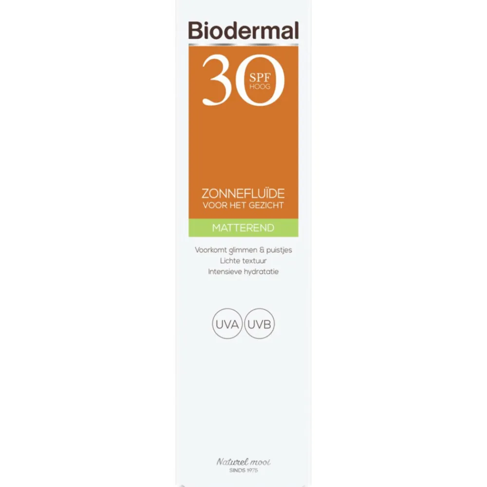 Biodermal Zonnefluïde Gezicht Matterend SPF 30 40 ml
