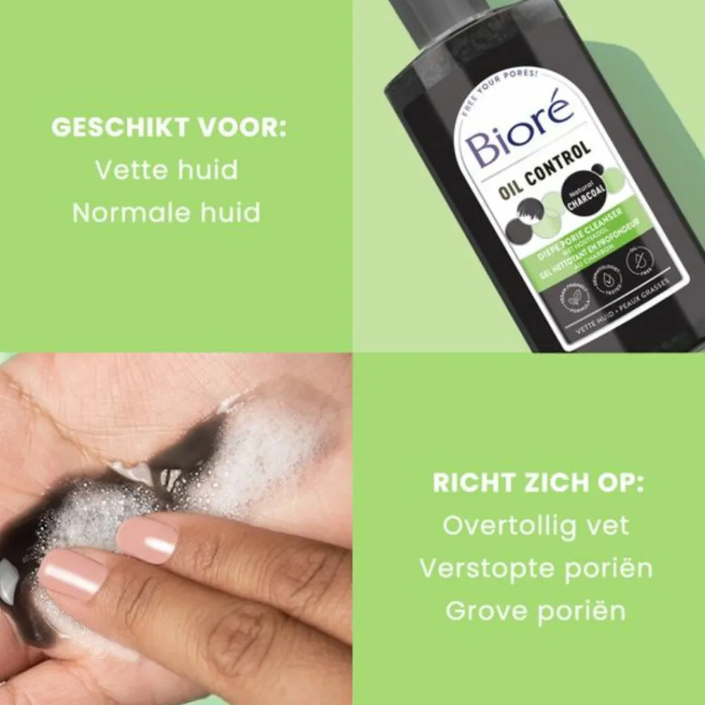 Bioré Houtskool Diepe porie cleanser 200 ml