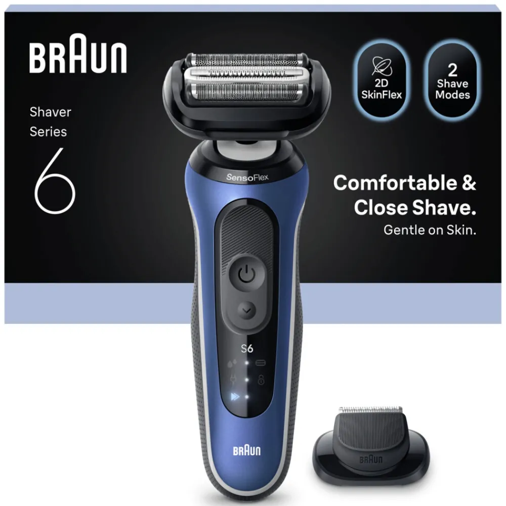 Heren Braun Elektrisch Scheerapparaat Series 6 62-B1200S Blauw