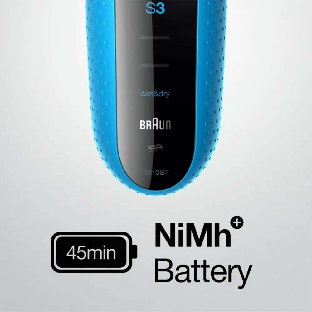 Heren Braun Elektrisch Scheerapparaat Series 3 3010BT Zwart / Blauw