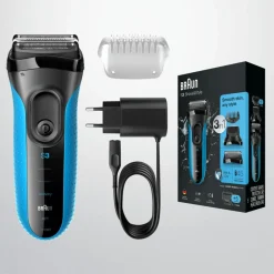 Heren Braun Elektrisch Scheerapparaat Series 3 3010BT Zwart / Blauw