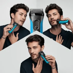 Heren Braun Elektrisch Scheerapparaat Series 3 3010BT Zwart / Blauw