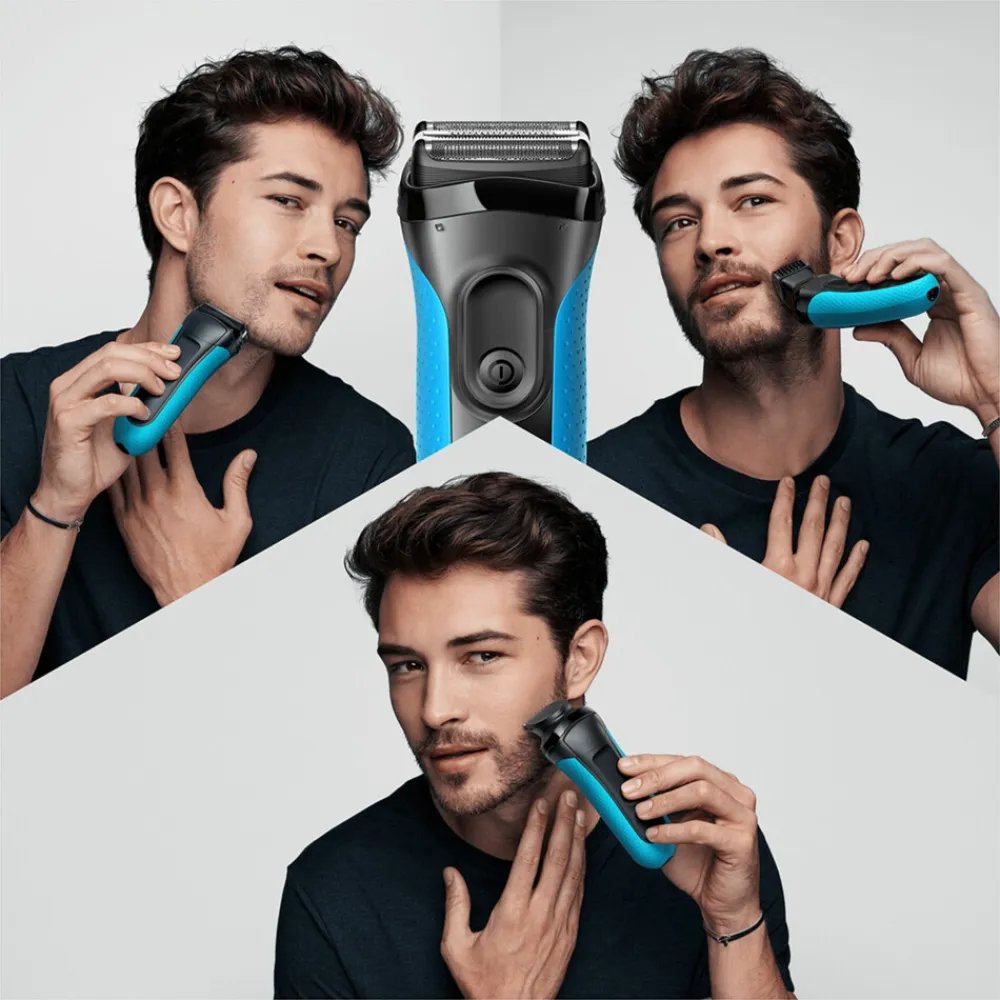 Heren Braun Elektrisch Scheerapparaat Series 3 3010BT Zwart / Blauw