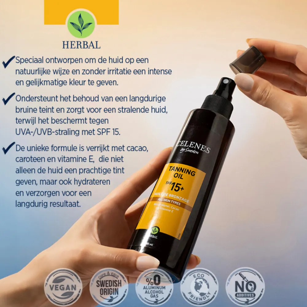 Celenes Herbal Tanning Oil Alle Huidtypes SPF 15 200 ml