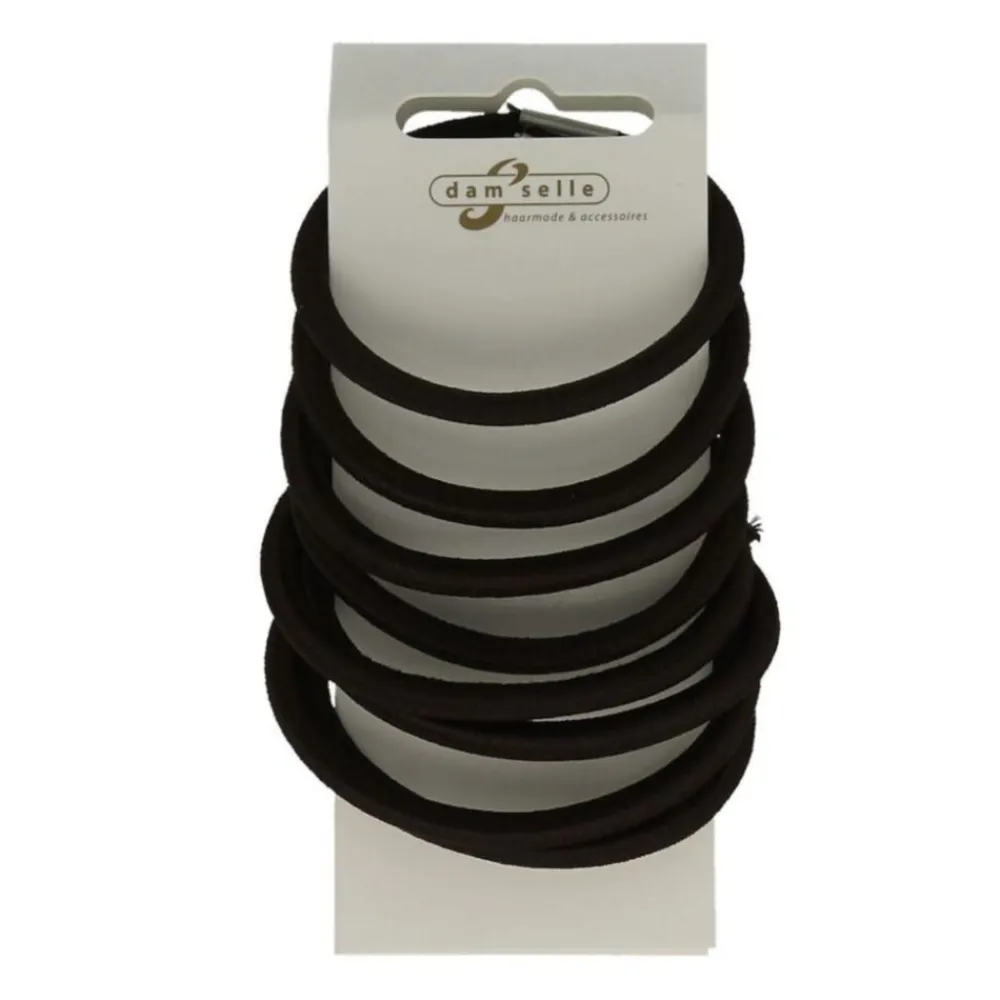 Damselle Haarelastiek Bruin 8 stuks