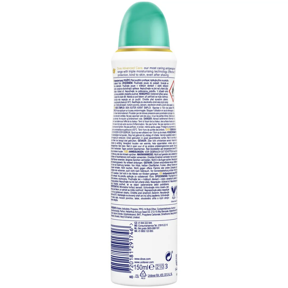 Dove Deodorant Spray Advanced Care Peer & Aloe Vera 150 ml