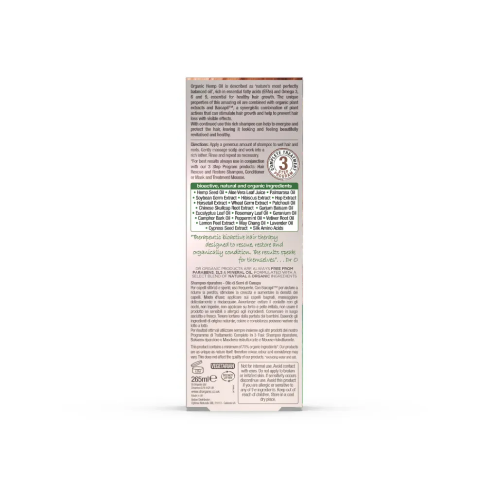 Dr. Organic Hennepolie Shampoo & Conditioner 265 ml
