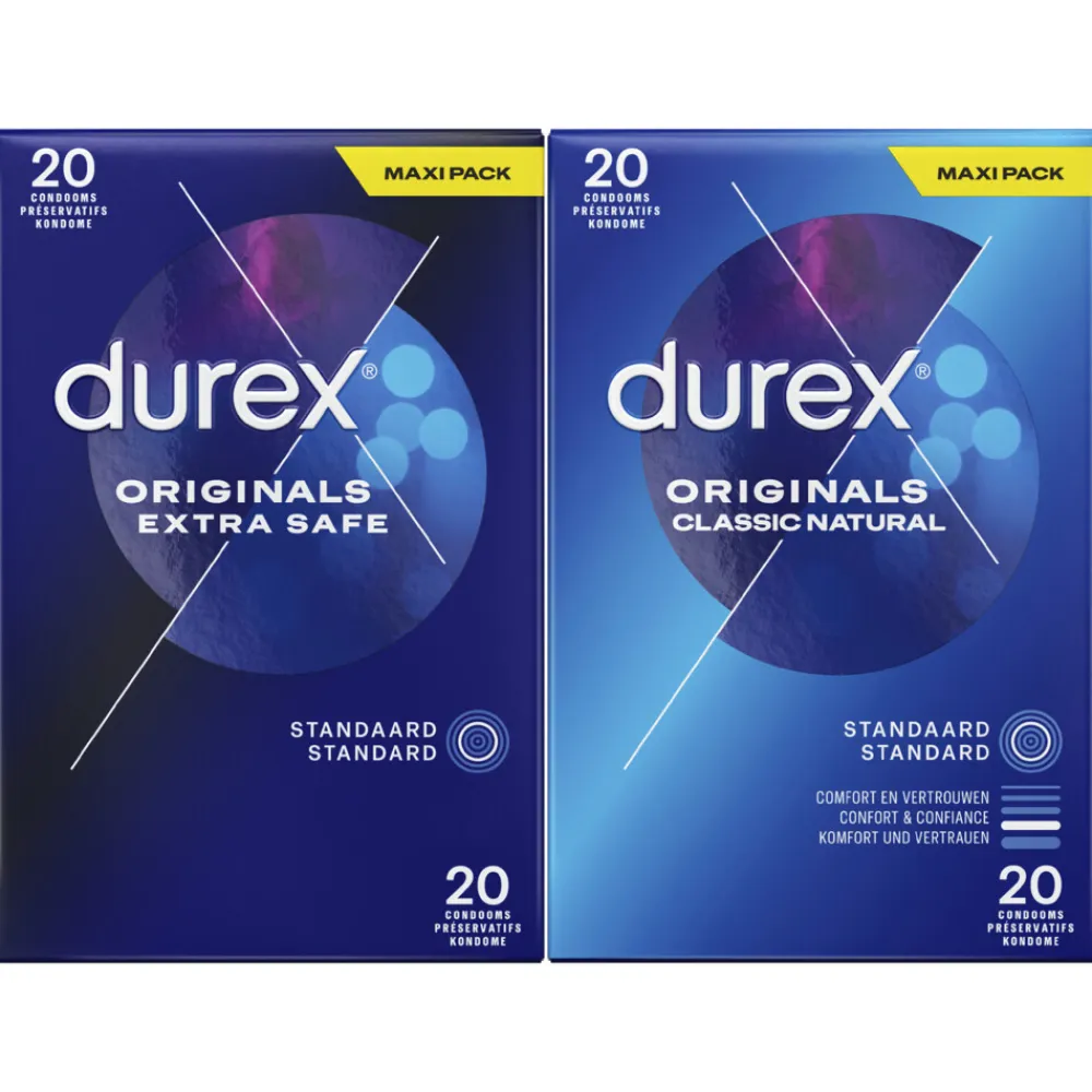 Durex - Extra Safe Condooms 20 stuks & Classic Natural Condooms 20 stuks - Pakket