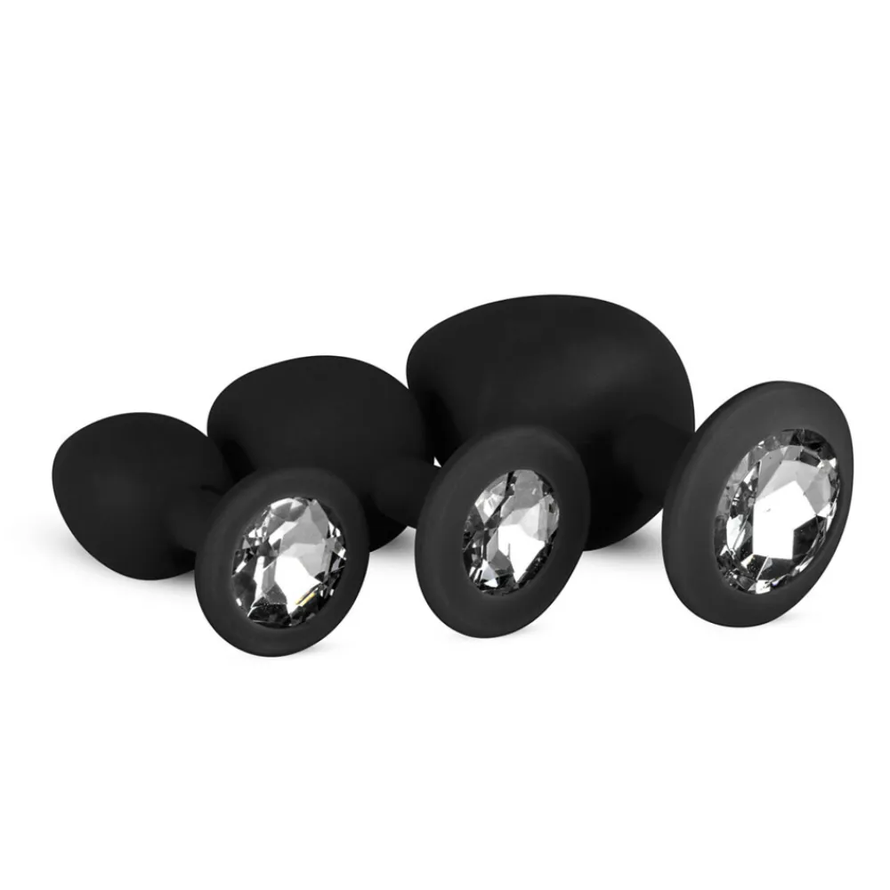 Easytoys Luxe Buttplug Set Zwart 3 stuks