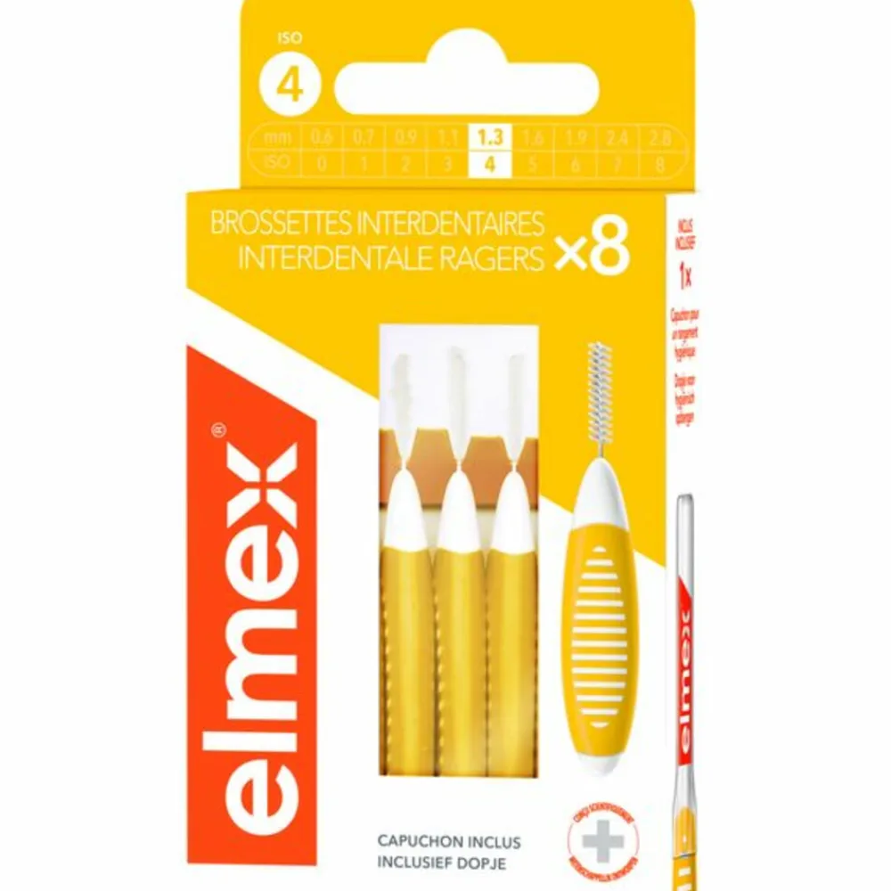 Elmex Interdentale Ragers 1,3 mm Geel ISO Maat 4 8 stuks
