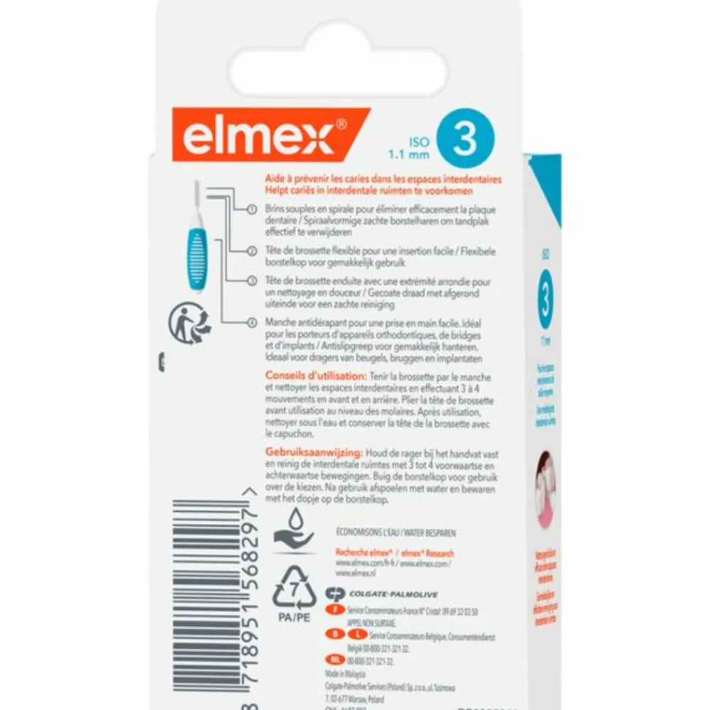Elmex Interdentale Ragers 1,1 mm Blauw ISO Maat 3 8 stuks