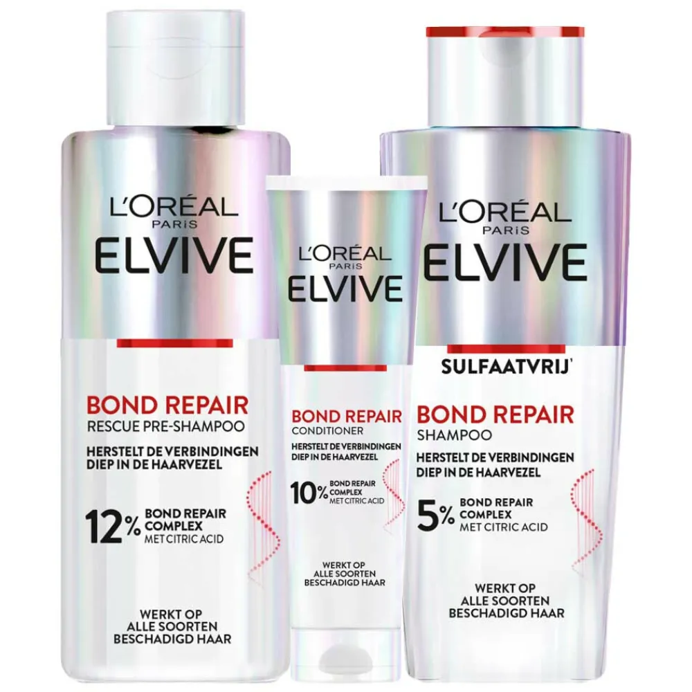 LOréal Elvive Bond Repair - Shampoo, Pre-Shampoo & Conditioner - Pakket