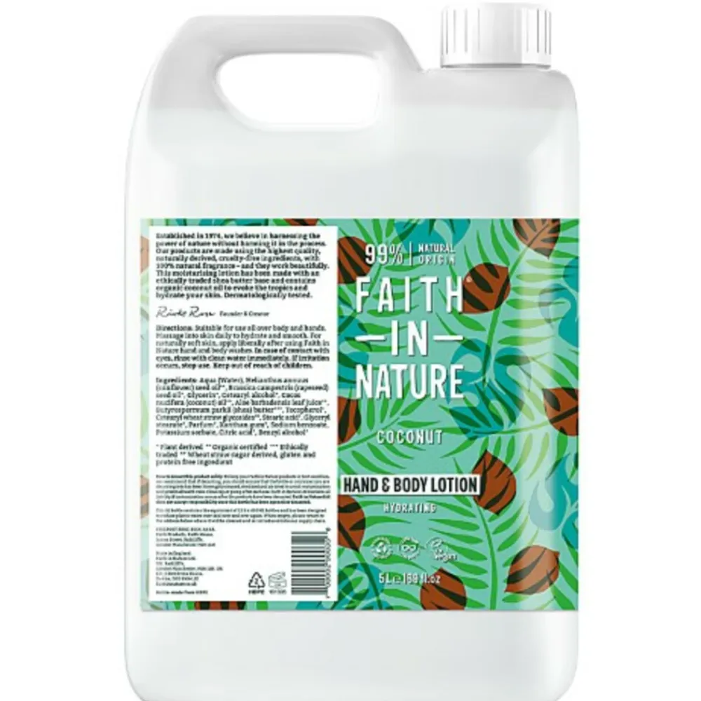 Faith In Nature Hand & Bodylotion Navulling Coconut 5 liter