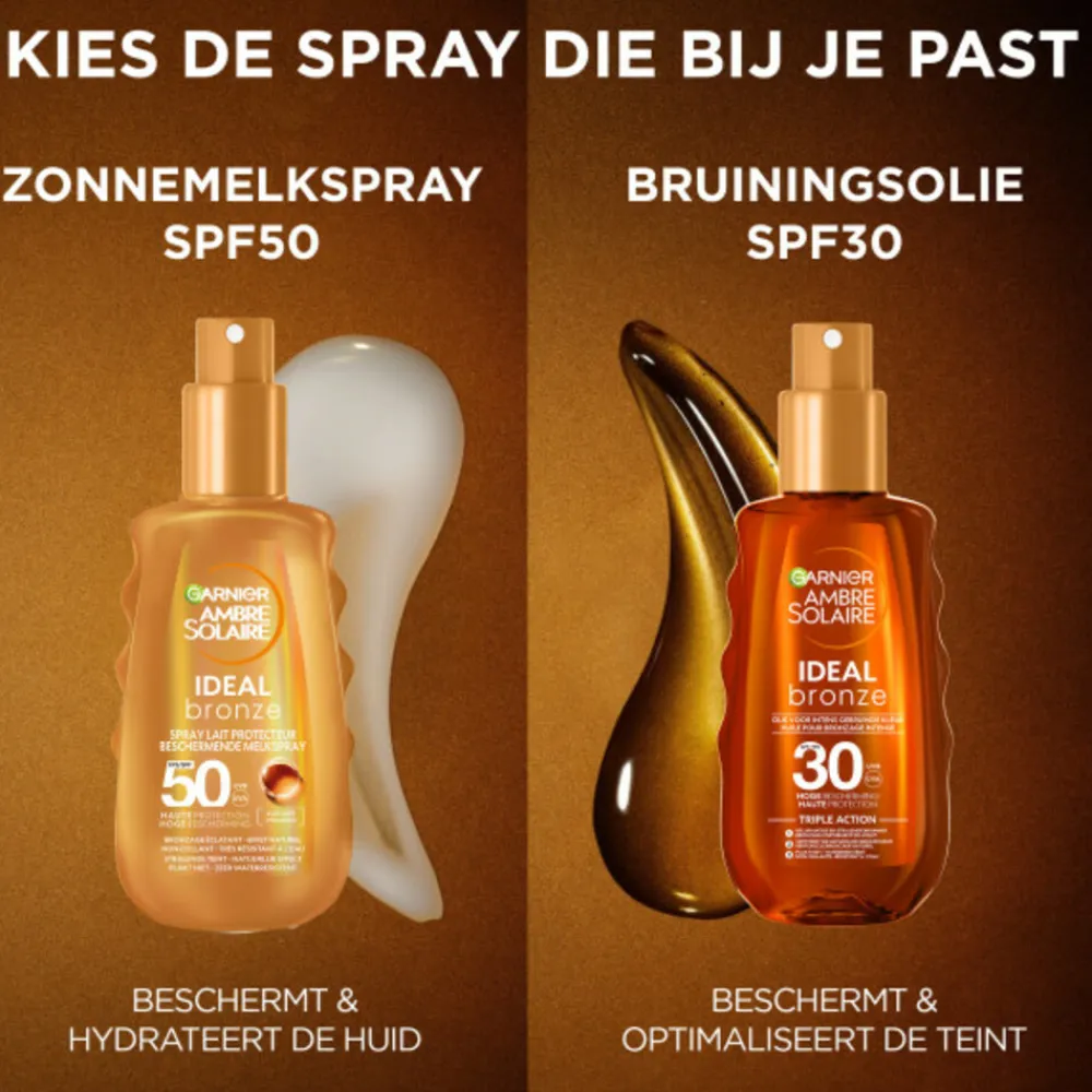 Garnier Ambre Solaire Ideal Bronze Beschermende Melkspray SPF 30 150 ml