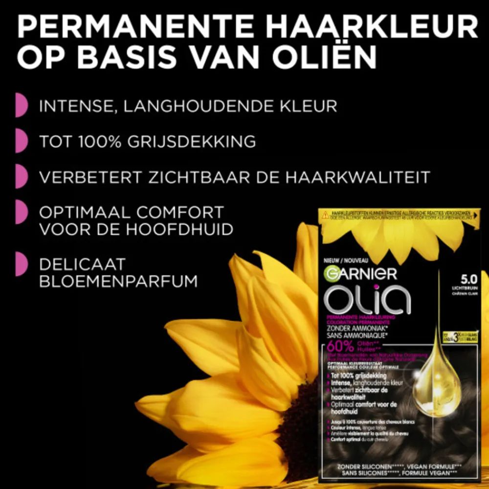 Garnier Olia Permanente Crèmekleuring 1.0 Zwart