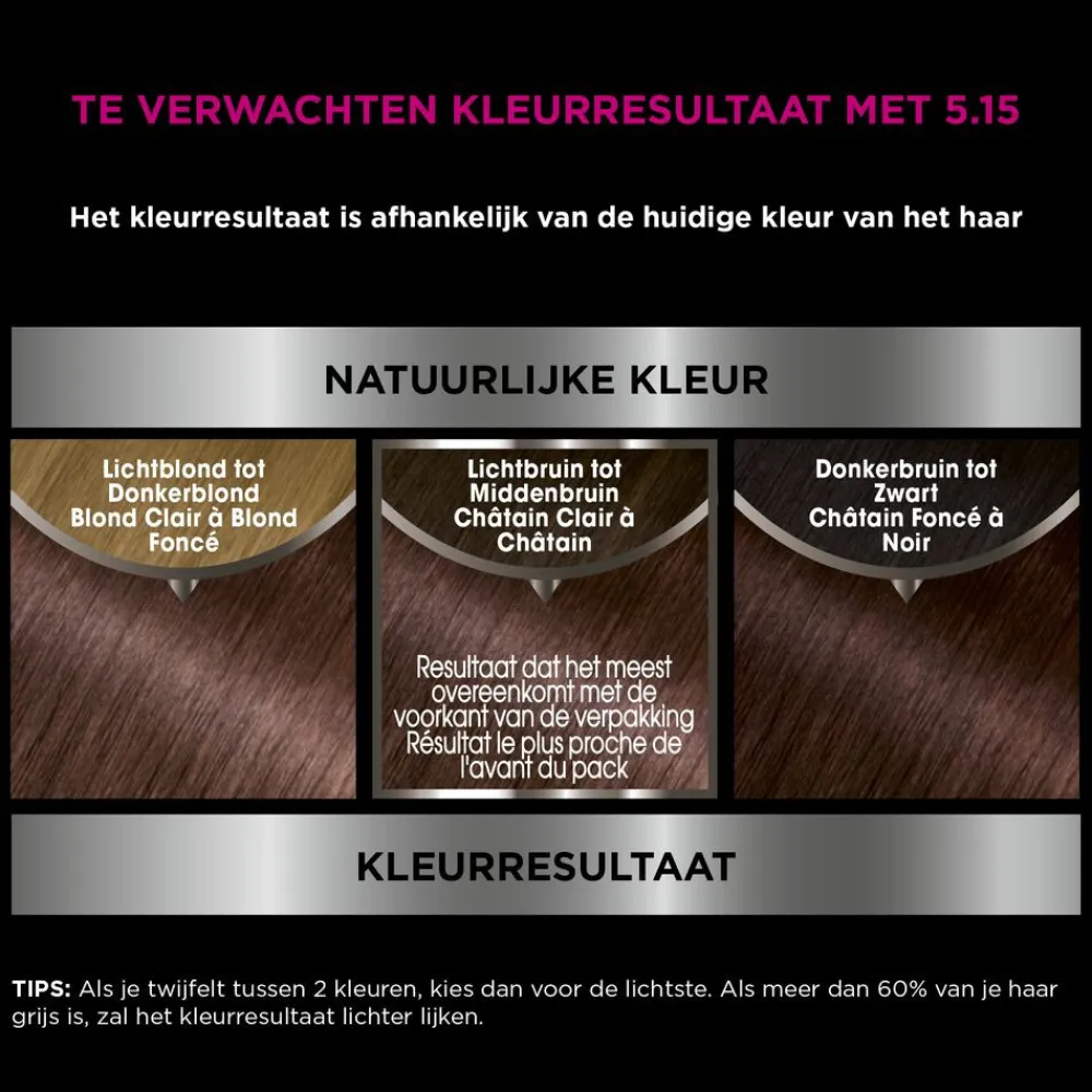 Garnier Olia Permanente Crèmekleuring 5.15 Kastanje Lichtbruin 1 set
