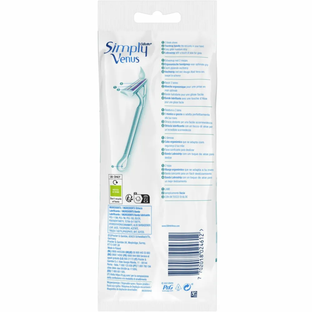 Heren Gillette Venus Wegwerpmesjes Simply 2 4 stuks