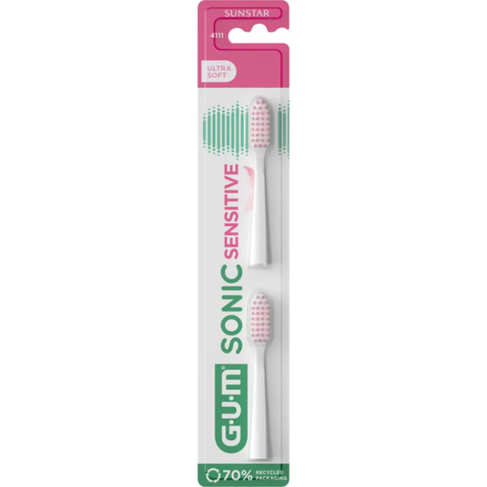 GUM Opzetborstels Sonic Daily Sensitive 2 stuks