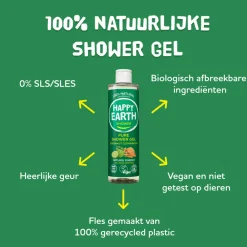 Happy Earth Douchegel Bergamot Cedarwood 100% Natuurlijk 300 ml