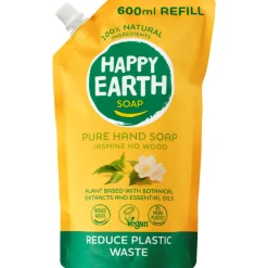 Happy Earth Handzeep Navulling Jasmine Ho Wood 100% Natuurlijk 600 ml