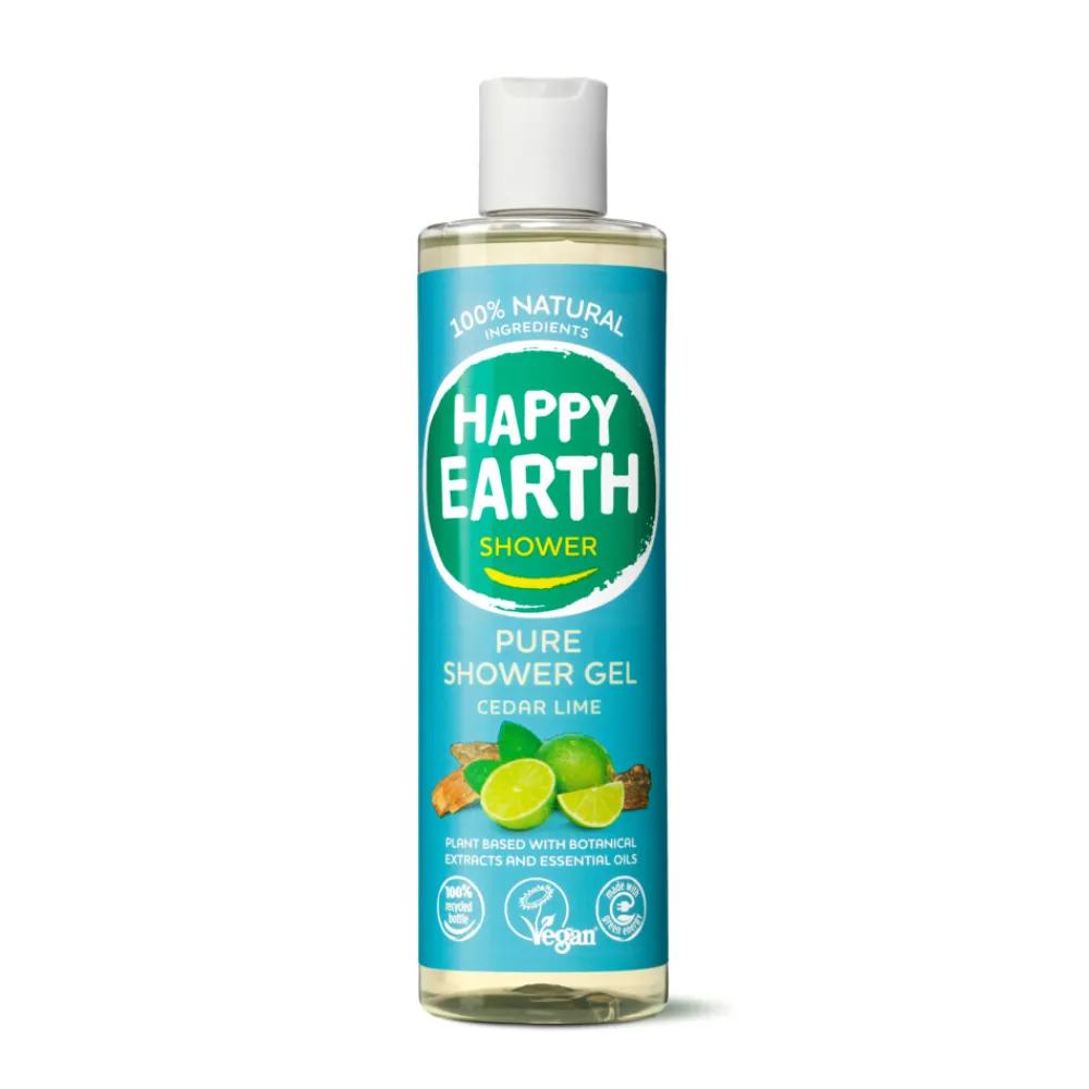 Happy Earth 100% Natuurlijke Douchegel Cedar Lime 300 ml