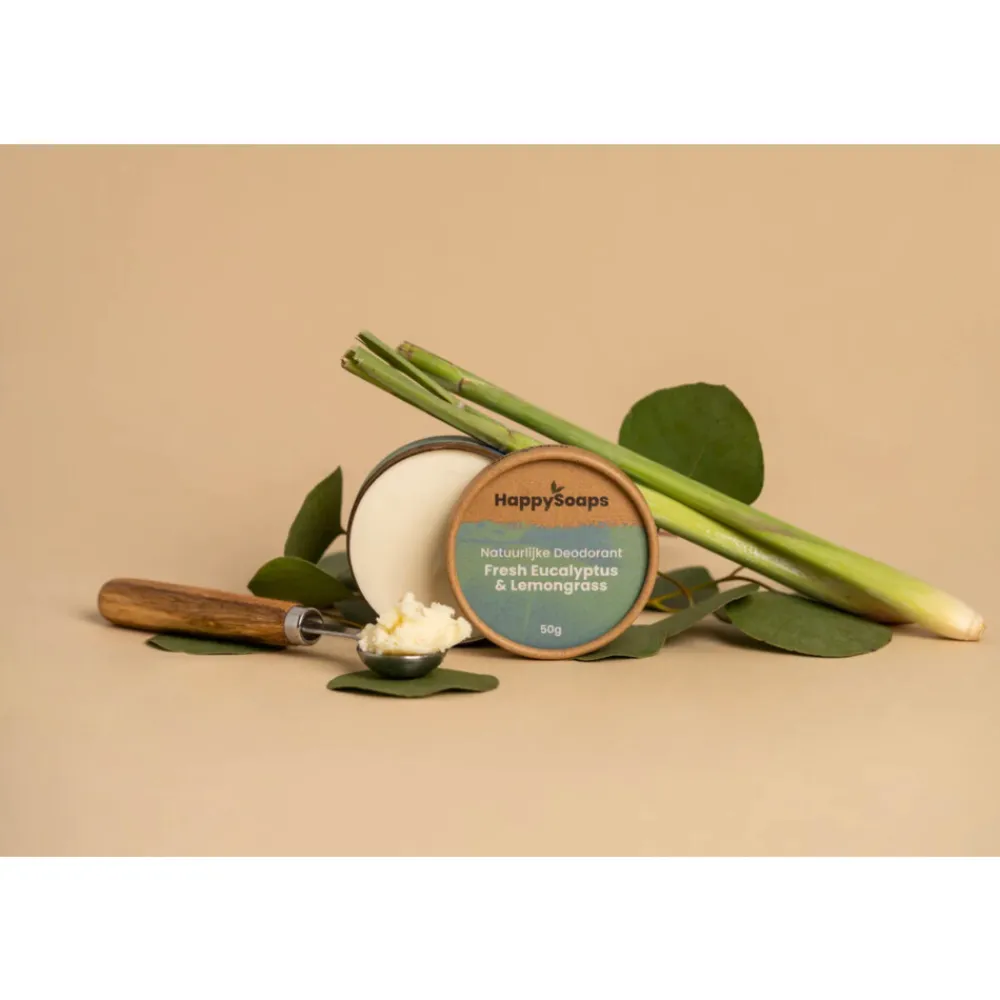 HappySoaps Natuurlijke Deodorant Eucalyptus en Citroengras 50 gr