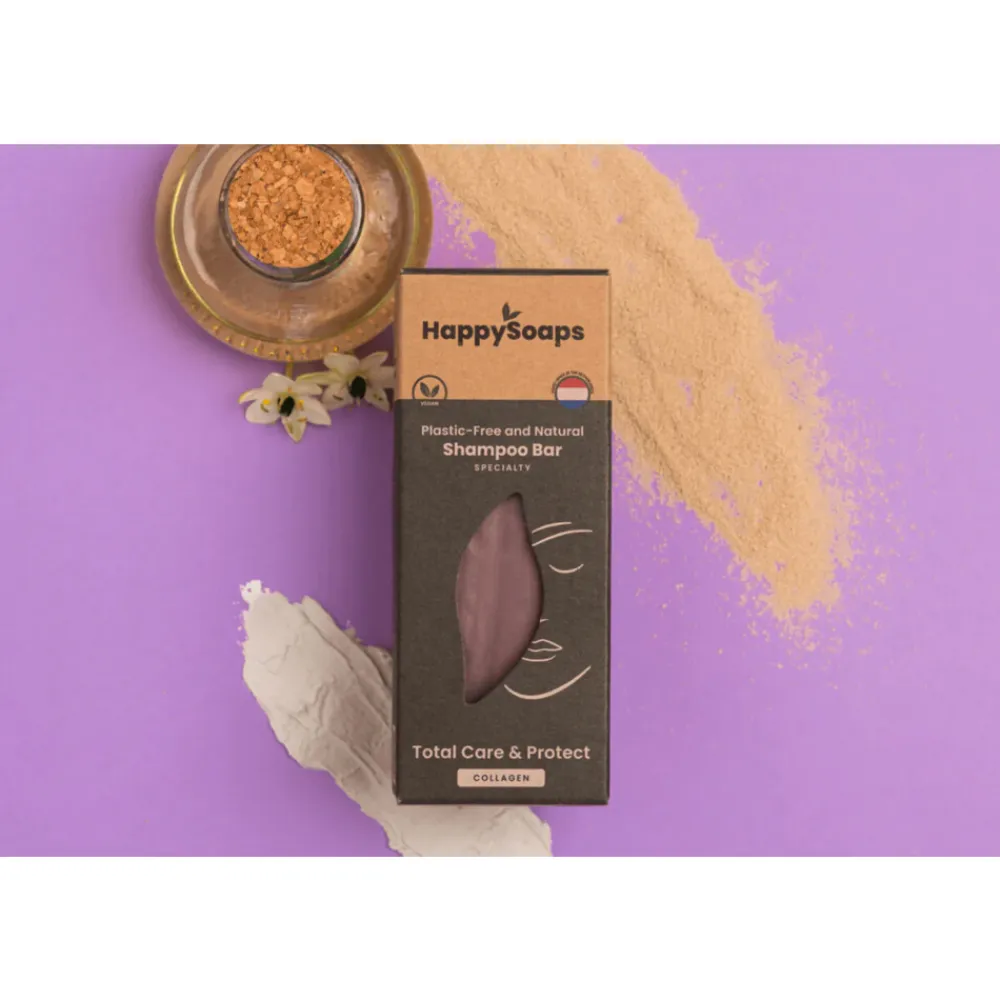 HappySoaps Specialty Shampoo Bar Total Care & Protect Collagen 100 gr