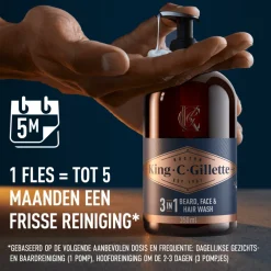 Heren King C. Gillette Baard- en Gezichtsreiniger 350 ml