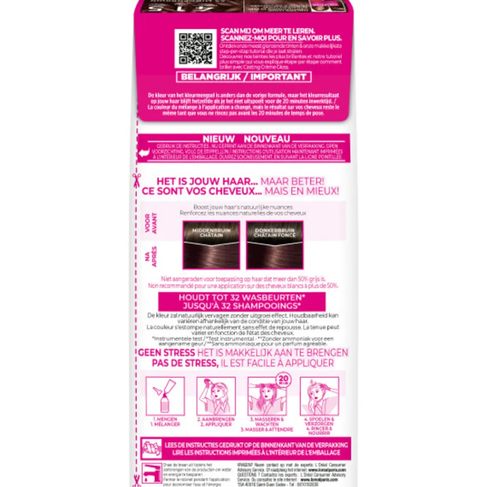 LOréal L'Oréal Casting Crème Gloss Semi-Permanente Haarkleuring 415 As Middenbruin