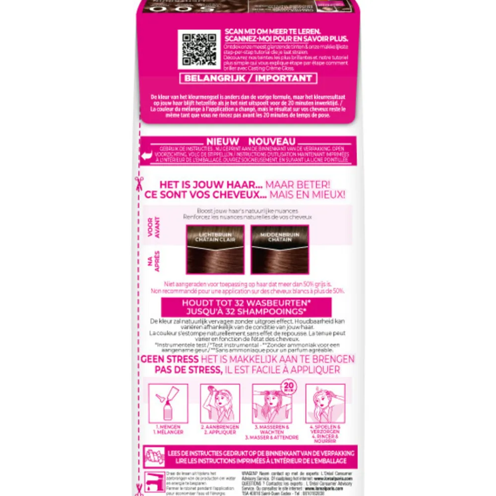LOréal L'Oréal Casting Crème Gloss Semi-Permanente Haarkleuring 500 Lichtbruin