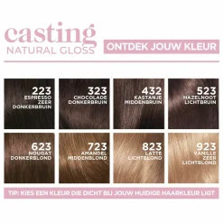LOréal L'Oréal Casting Natural Gloss Semi-Permanente Haarkleuring 423 Kastanje Middenbruin