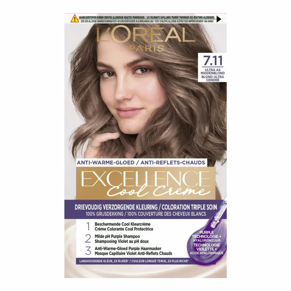 LOréal L'Oréal Excellence Cool Crème Permanente Crèmekleuring 7.11 - Ultra As Middenblond