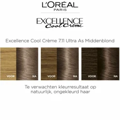 LOréal L'Oréal Excellence Cool Crème Permanente Crèmekleuring 7.11 - Ultra As Middenblond