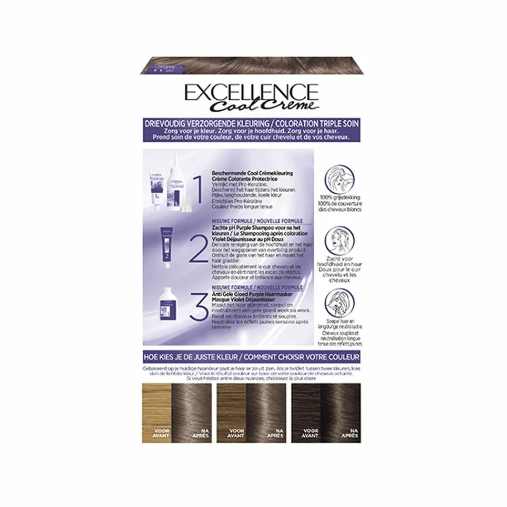 LOréal L'Oréal Excellence Cool Crème Permanente Crèmekleuring 7.11 - Ultra As Middenblond