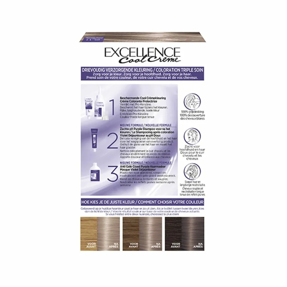 LOréal L'Oréal Excellence Cool Crème Permanente Crèmekleuring 8.11 - Ultra As Lichtblond