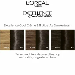 LOréal L'Oréal Excellence Cool Crème Permanente Crèmekleuring 3.11 - Ultra As Donkerbruin