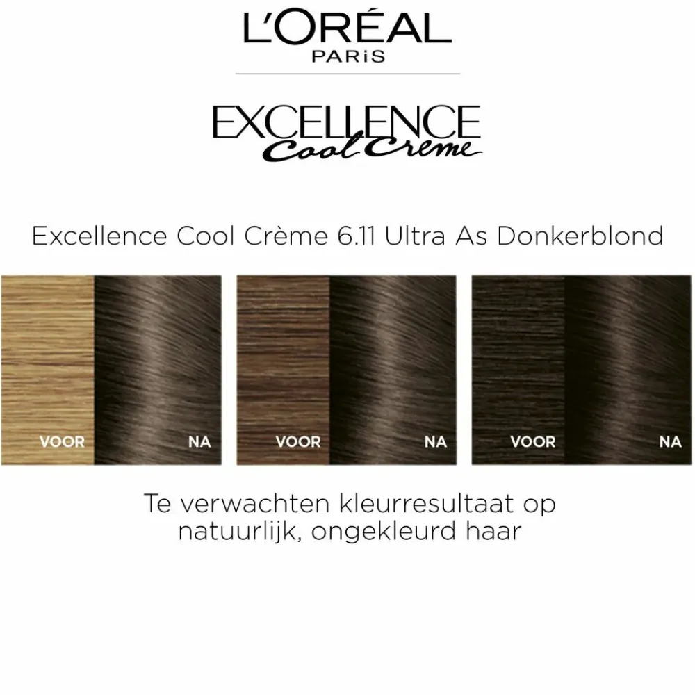 LOréal L'Oréal Excellence Cool Crème Permanente Crèmekleuring 6.11 - Ultra As Donkerblond