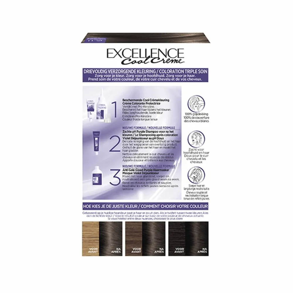 LOréal L'Oréal Excellence Cool Crème Permanente Crèmekleuring 6.11 - Ultra As Donkerblond