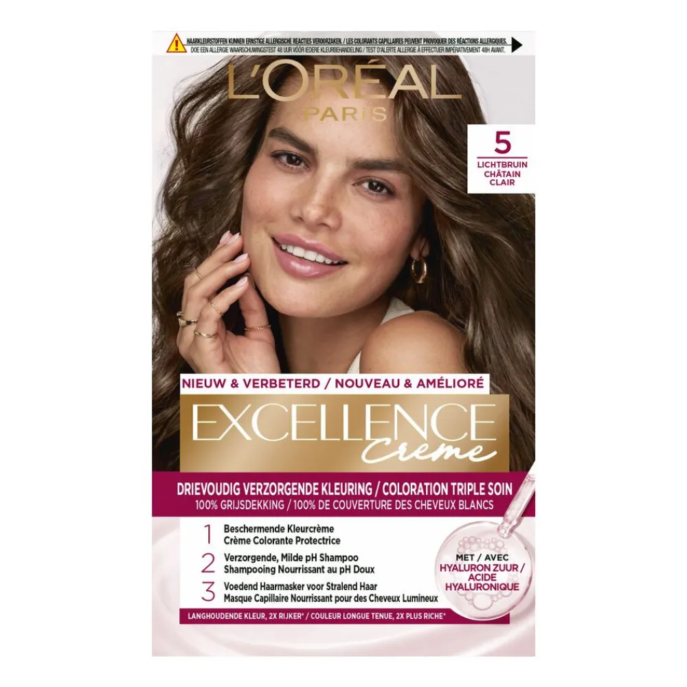 LOréal L'Oréal Excellence Crème Permanente Crèmekleuring 5 Lichtbruin