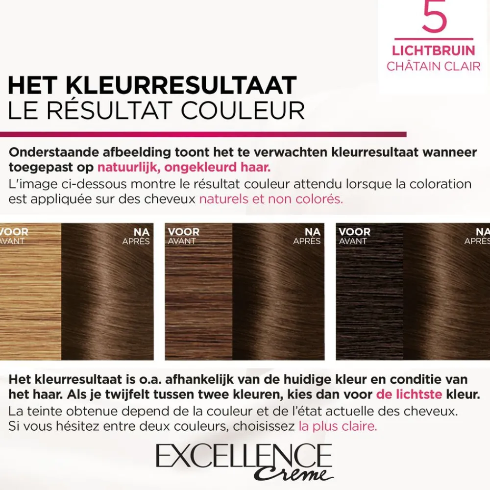 LOréal L'Oréal Excellence Crème Permanente Crèmekleuring 5 Lichtbruin