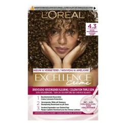 LOréal L'Oréal Excellence Crème Permanente Crèmekleuring 4.3 Midden Goudbruin