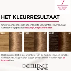 LOréal L'Oréal Excellence Crème Permanente Crèmekleuring 7 Middenblond