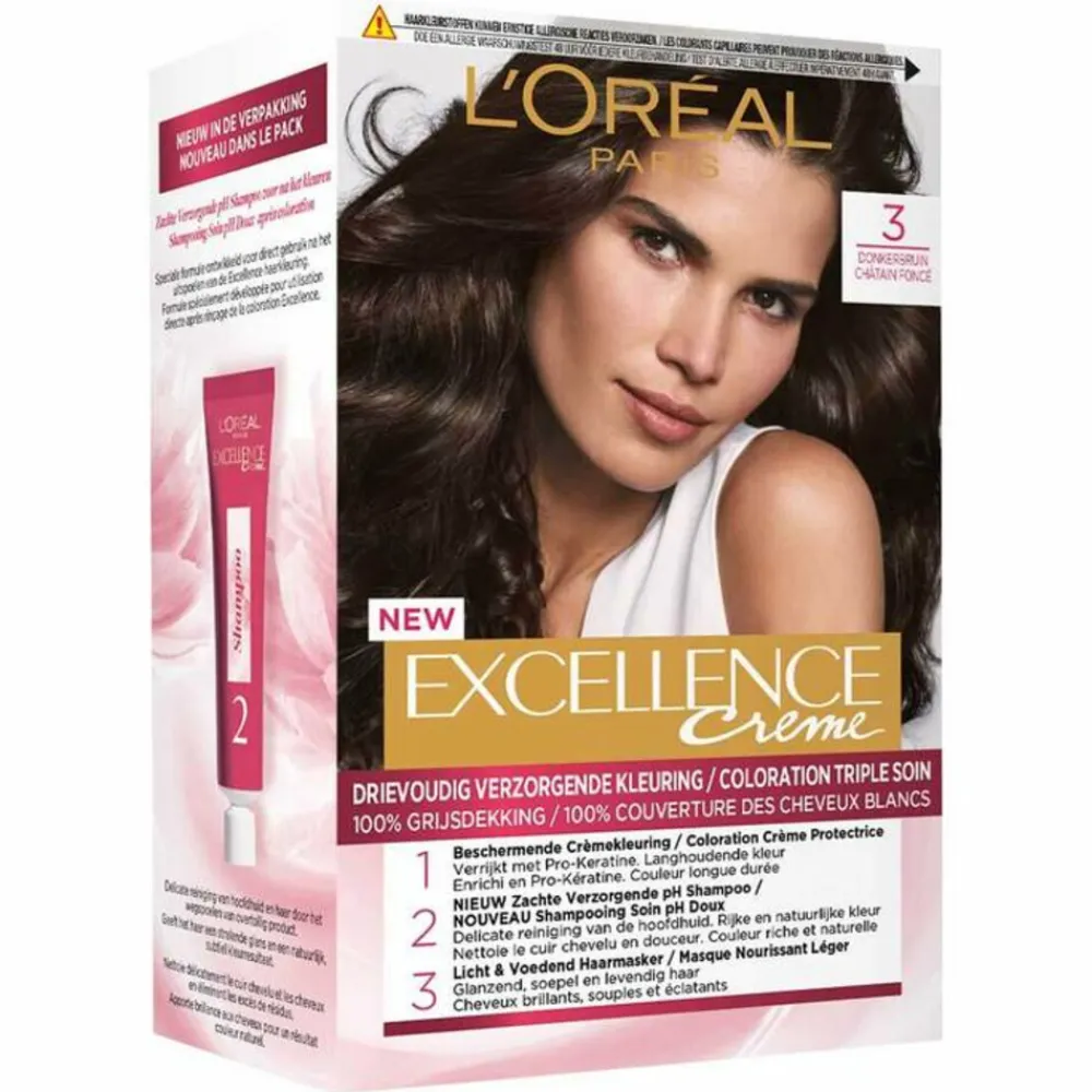 LOréal L'Oréal Excellence Crème Permanente Crèmekleuring 3 Donkerbruin