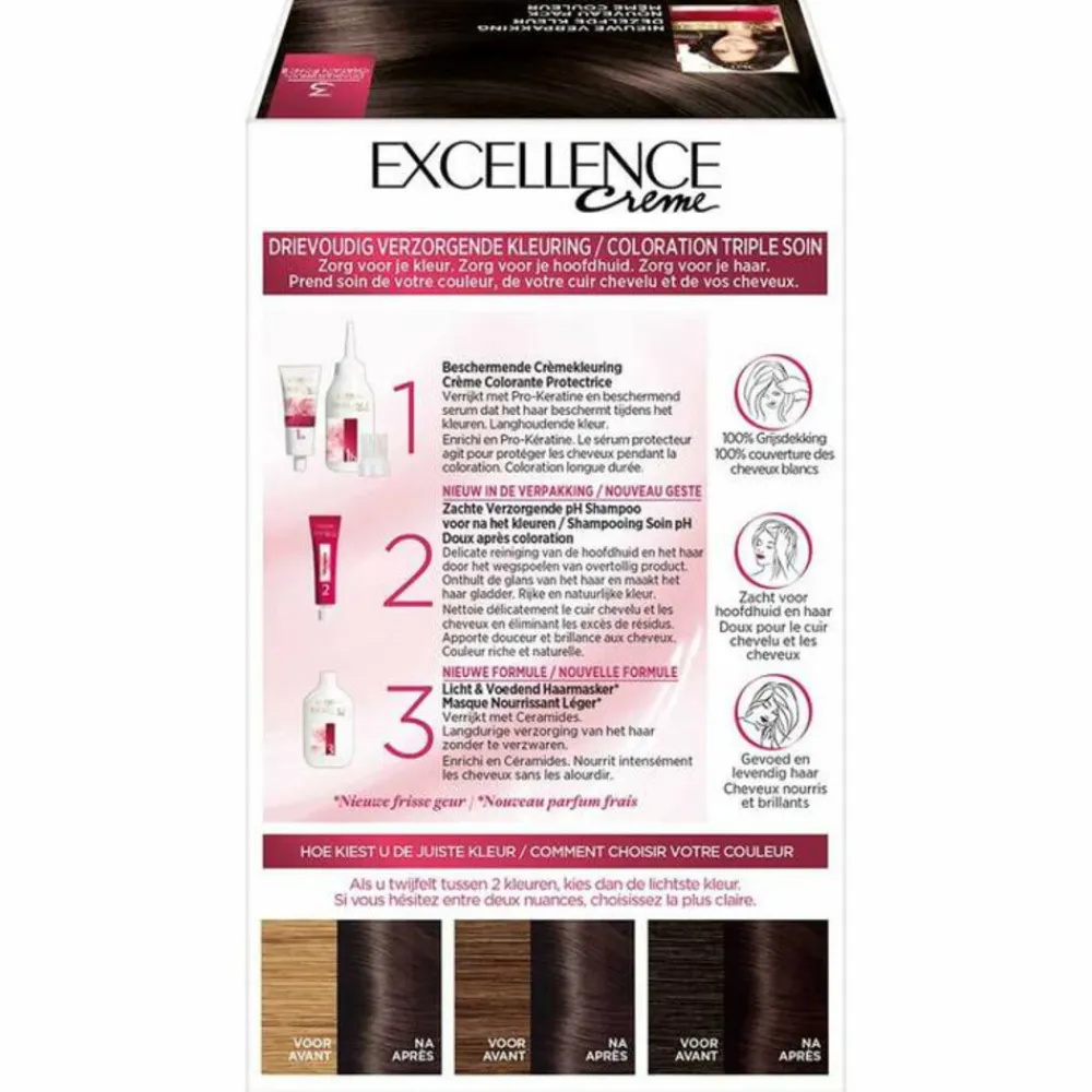 LOréal L'Oréal Excellence Crème Permanente Crèmekleuring 3 Donkerbruin