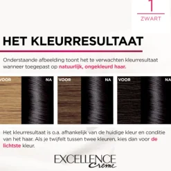 LOréal L'Oréal Excellence Crème Permanente Crèmekleuring 1 Zwart